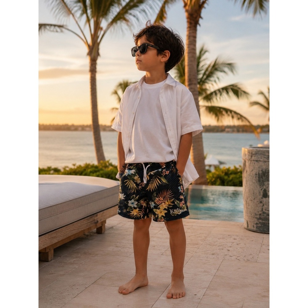 Kith Kids Hawaiian Luxury Resort Tropical Shorts 3 Basketball Beachwear